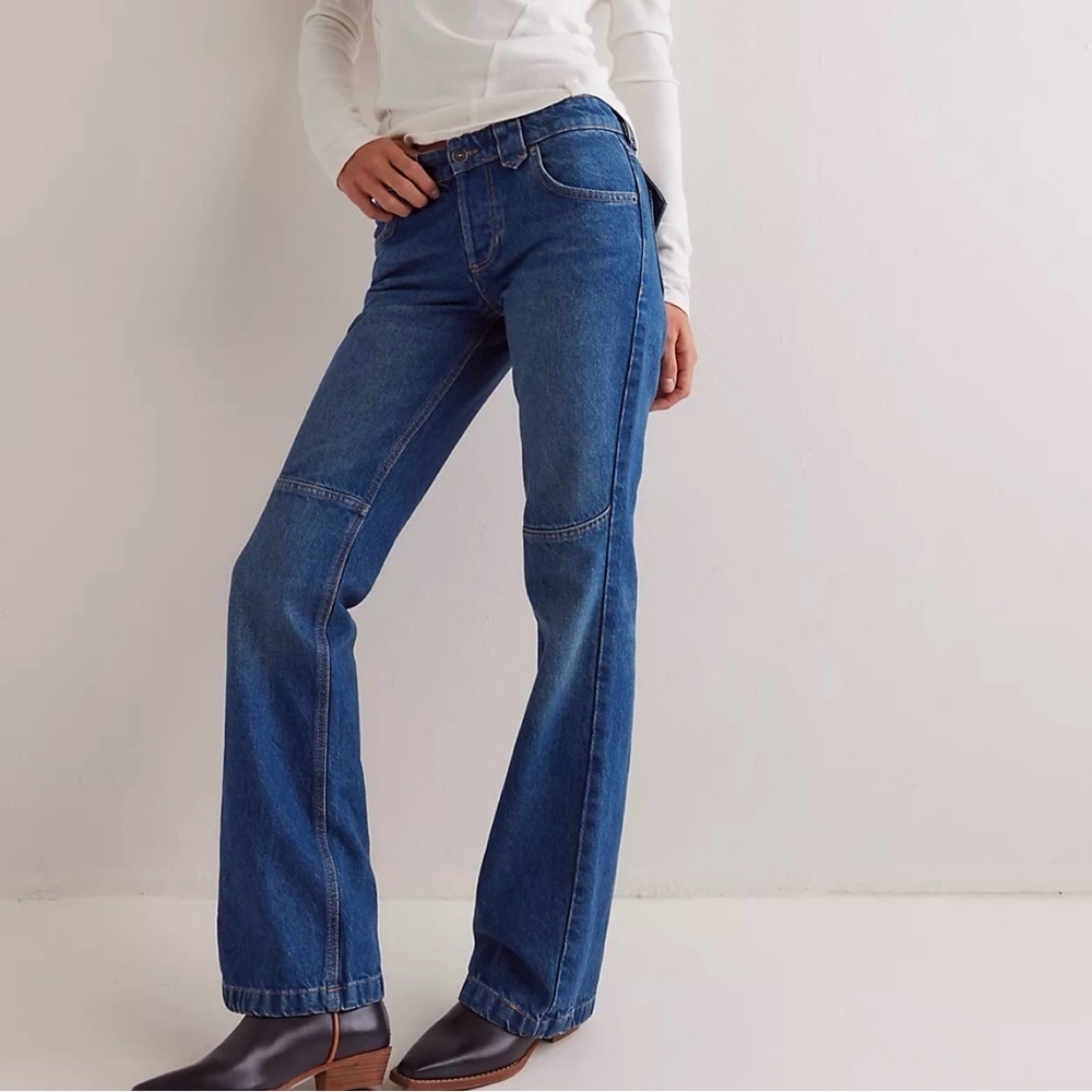 NWT We The Free Flora Low-Rise Bootcut Jeans Button Fly Denim 27 Free People